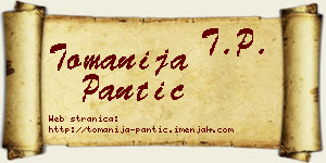 Tomanija Pantić vizit kartica